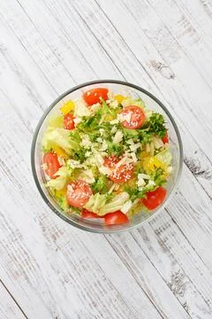 Vegetable Salad with parmesan Stock Photos