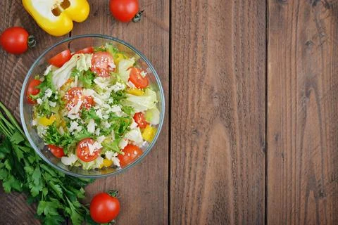 Vegetable Salad with parmesan Stock Photos