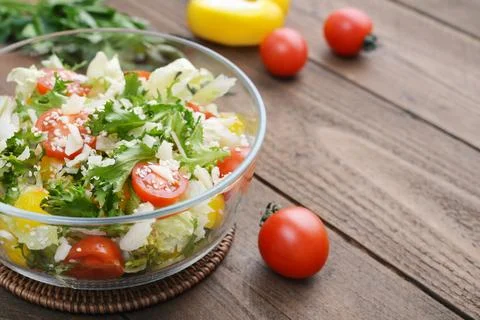 Vegetable Salad with parmesan Stock Photos