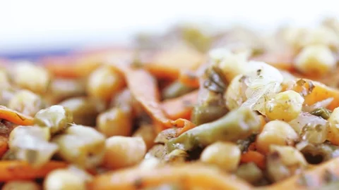 Vegetable salad on a plate Video stock 88902762