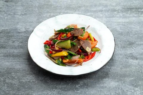 Vegetable salad in plate Foto stock