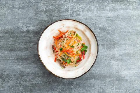 Vegetable salad in plate Stock Photos