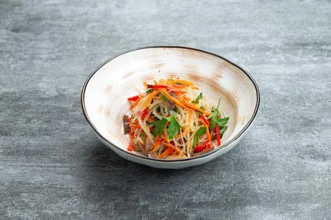 Vegetable salad in plate Stock Photos
