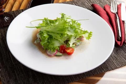 Vegetable salad in a plate.. Stock Photos