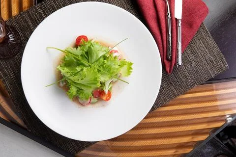 Vegetable salad in a plate.. Stock Photos