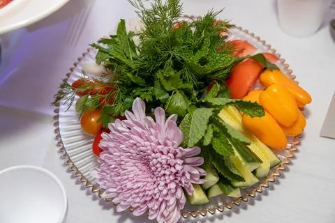 Vegetable salad in a plate Stock Photos