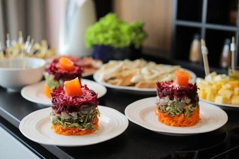 Vegetable salad on a plate on the table Foto stock