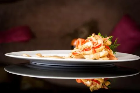 Vegetable salad with sauce Stock Photos