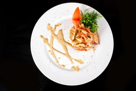 Vegetable salad with sauce Stock Photos