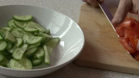 Vegetable salad. Tomato Stock Footage 59329341