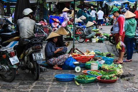 Vegetable Saleswoman in Vietnam Stock Photos