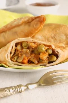 Vegetable samosas Stock Photos