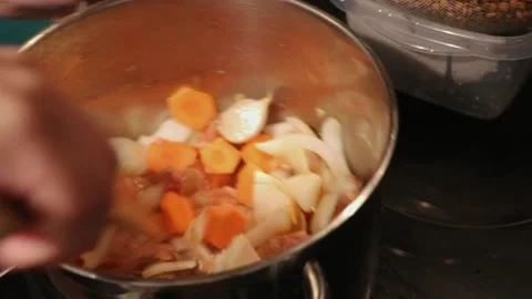 Vegetable sausage recipe Stock Footage 131753024