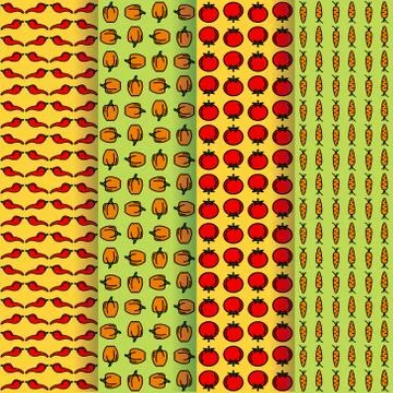 Vegetable seamless pattern collection 库存插图