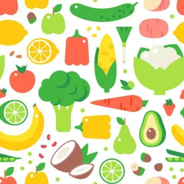 Vegetable seamless pattern garden background vector イラスト素材