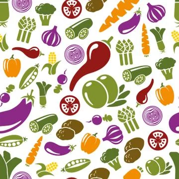 Vegetable seamless pattern Stock Illustration