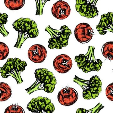 Vegetable seamless pattern Stock Illustration