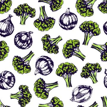 Vegetable seamless pattern Stock Illustration