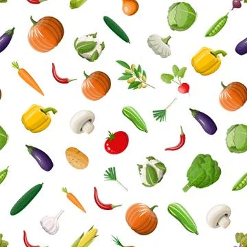 Vegetable seamless pattern. Stock Illustration