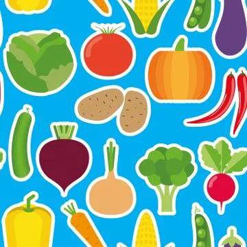 Vegetable seamless pattern. the image of vegetables Stock Illustration