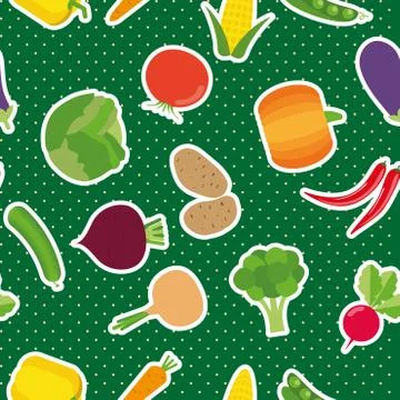 Vegetable seamless pattern. the image of vegetables Stock Illustration