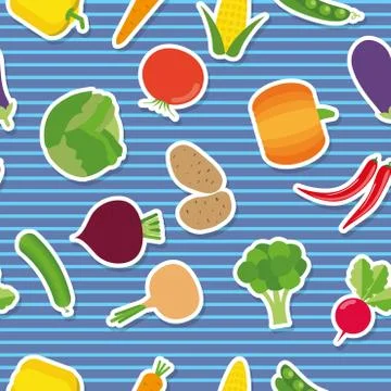 Vegetable seamless pattern. the image of vegetables Stock Illustration
