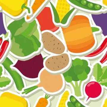 Vegetable seamless pattern. the image of vegetables Stock Illustration