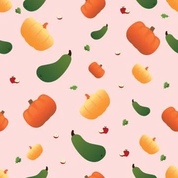 Vegetable seamless pattern. Vegetarian set of farm market products Stock Illustration