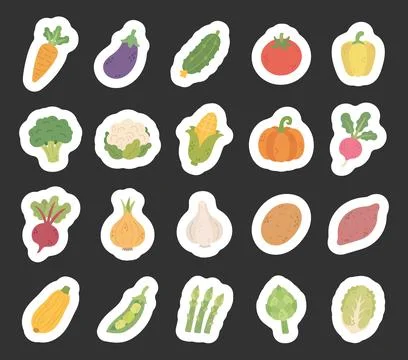 Vegetable set featuring garden produce Stock-Illustration