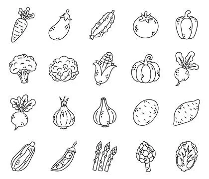 Vegetable set featuring garden produce Stock-Illustration