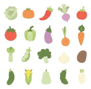 Vegetable set in scandinavian style Stock-Illustration