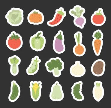 Vegetable set in scandinavian style Stock Illustration