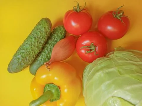 Vegetable set in a textile bag. Copy space for text Stock Photos