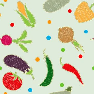 Vegetable set. Vector. Corn, onion, pepper, peas, chili, cauliflower, zucchin Stock Illustration