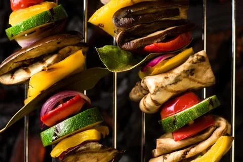 Vegetable Skewers Stock Photos