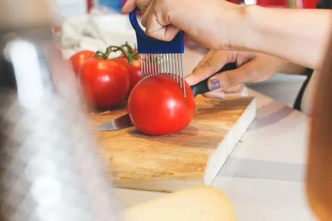Vegetable slicer in kitchen Stock Photos