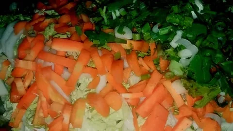 Vegetable slices Stock Footage 182856277