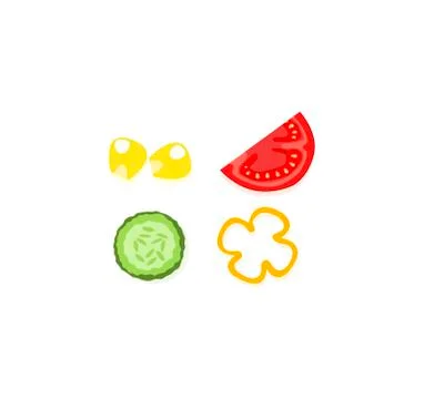 Vegetable slices vector illustration. Stock Illustration