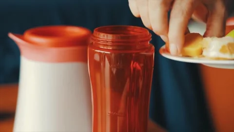 Vegetable smoothie is prepared Stock Footage 249747892
