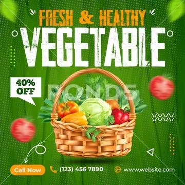 Vegetable Social Media Post Template Template PSD