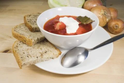 Vegetable soup - borscht Stock Photos