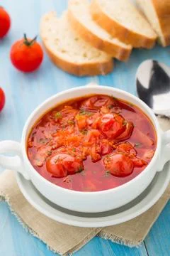 Vegetable soup in a bowl Stock Photos