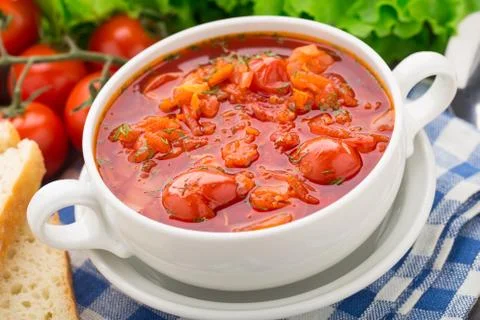Vegetable soup in a bowl Stock Photos