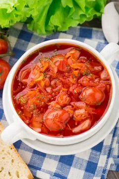 Vegetable soup in a bowl Stock Photos