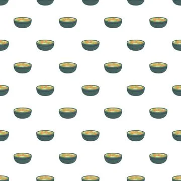 Vegetable soup bowls repeating seamless pattern design Stock Illustration