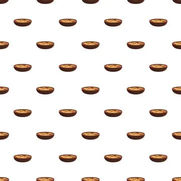 Vegetable soup bowls repeating seamless pattern Stock Illustration