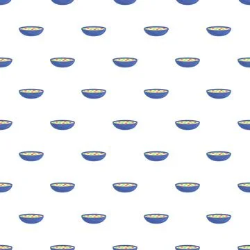 Vegetable soup bowls repeating on white pattern Stock Illustration