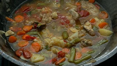 Vegetable soup, a dish from one of the provinces in Indonesia Stock Photos
