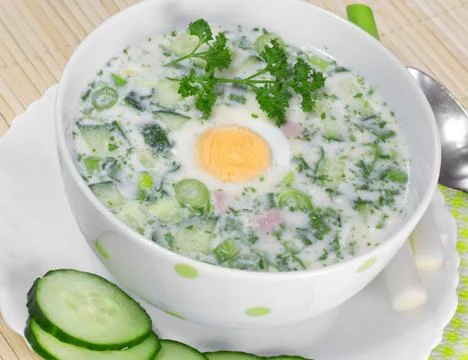 Vegetable soup with egg Stock Photos