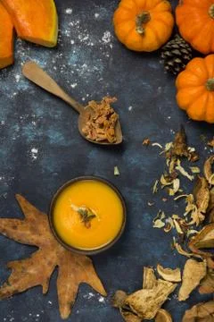 Vegetable soup flat lay Stock Photos